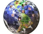 Montage of the earth with a global network of people from all walks of life on different continents isolated over white. Clipping path included. Earth photo courtesy of NASA.